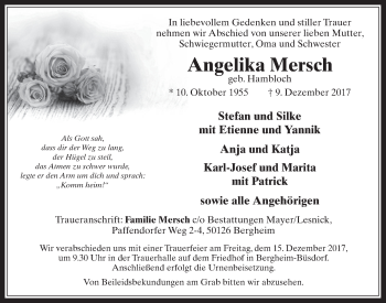 Anzeige von Angelika Mersch von  Werbepost 