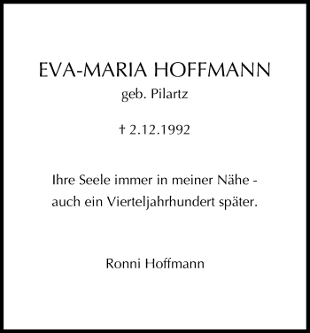 Anzeige von Eva-Maria Hoffmann von Kölner Stadt-Anzeiger / Kölnische Rundschau / Express