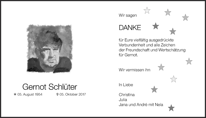  Traueranzeige für Gernot Schlüter vom 02.12.2017 aus  Blickpunkt Euskirchen 