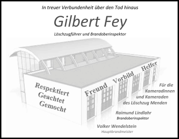 Anzeige von Gilbert Fey von Kölner Stadt-Anzeiger / Kölnische Rundschau / Express