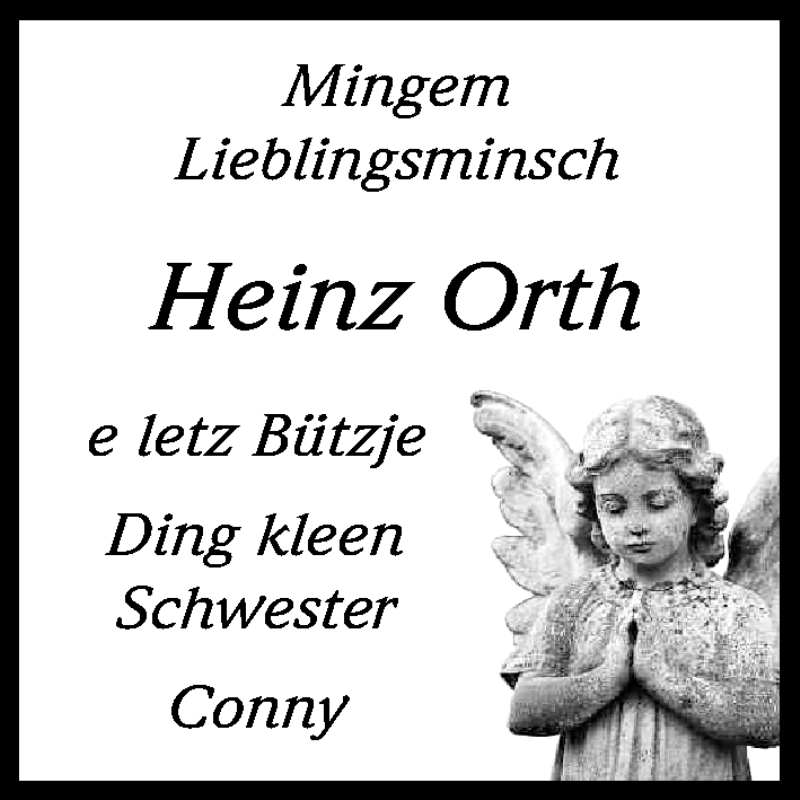  Traueranzeige für Heinz Orth vom 16.12.2017 aus Kölner Stadt-Anzeiger / Kölnische Rundschau / Express