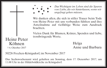 Anzeige von Heinz Peter Peter von  Wochenende 