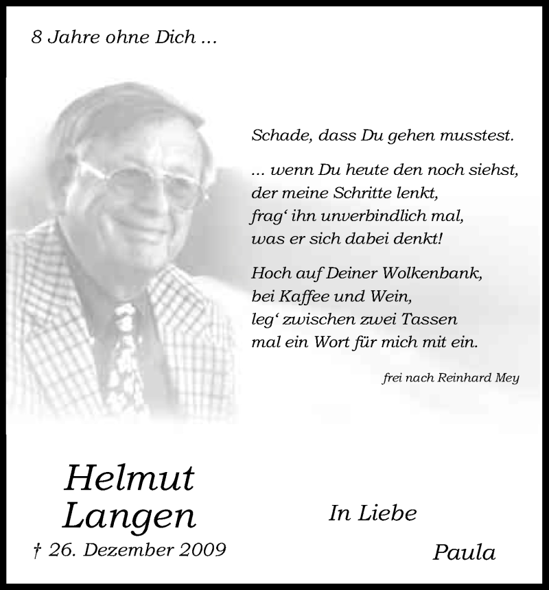  Traueranzeige für Helmut Langen vom 18.07.2023 aus Kölner Stadt-Anzeiger / Kölnische Rundschau / Express