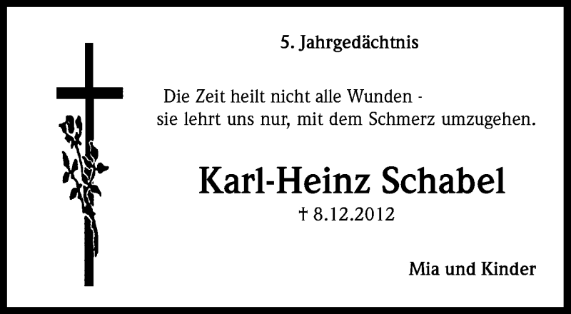  Traueranzeige für Karl-Heinz Schabel vom 08.12.2017 aus Kölner Stadt-Anzeiger / Kölnische Rundschau / Express