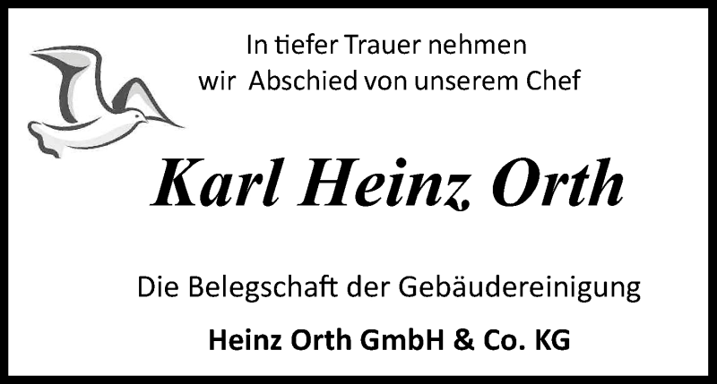 Traueranzeige für Karl Heinz Orth vom 16.12.2017 aus Kölner Stadt-Anzeiger / Kölnische Rundschau / Express