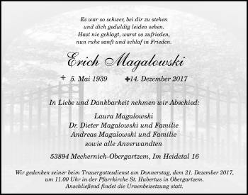 Anzeige von Laura Magalowski von  Blickpunkt Euskirchen 