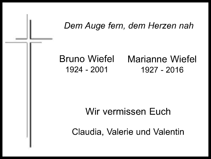  Traueranzeige für Marianne Wiefel vom 23.12.2017 aus Kölner Stadt-Anzeiger / Kölnische Rundschau / Express
