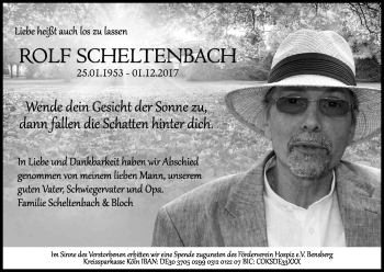 Anzeige von Rolf Scheltenbach von Kölner Stadt-Anzeiger / Kölnische Rundschau / Express