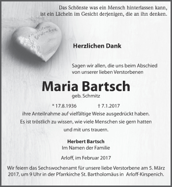 Anzeige von Maria Bartsch von  Blickpunkt Euskirchen 