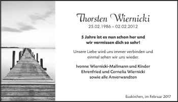 Anzeige von Thorsten Wiernicki von  Blickpunkt Euskirchen 