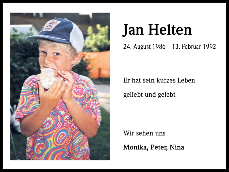  Traueranzeige für Jan Helten vom 11.02.2017 aus Kölner Stadt-Anzeiger / Kölnische Rundschau / Express