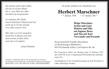 Anzeige von Herbert Marschner von  Werbepost 