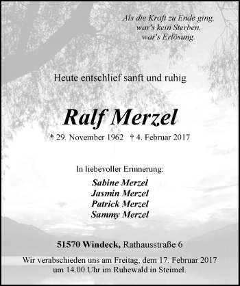 Anzeige von Ralf Merzel von  Lokalanzeiger 