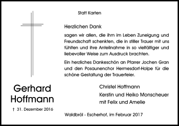 Anzeige von Herzlichen Dank von Kölner Stadt-Anzeiger / Kölnische Rundschau / Express