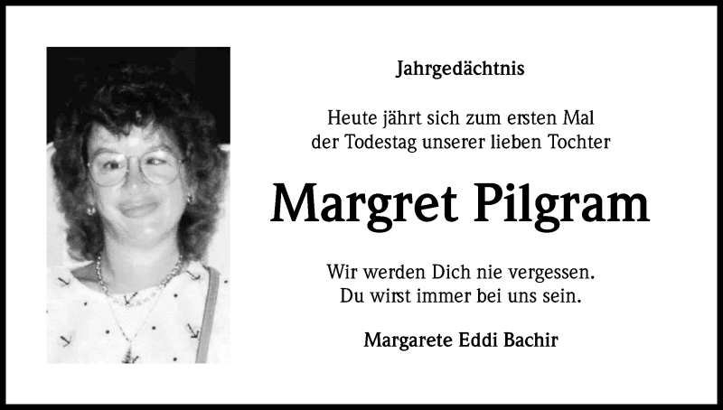  Traueranzeige für Margret Pilgram vom 18.02.2017 aus Kölner Stadt-Anzeiger / Kölnische Rundschau / Express