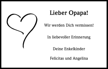 Anzeige von Opapa  von Kölner Stadt-Anzeiger / Kölnische Rundschau / Express