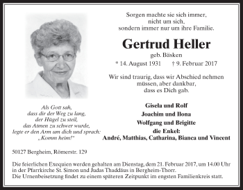 Anzeige von Gertrud Heller von  Werbepost 