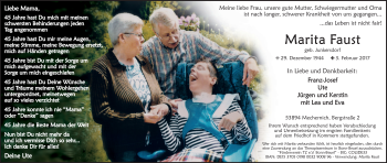 Anzeige von Marita Faust von  Blickpunkt Euskirchen 