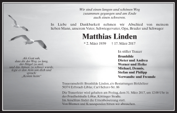 Anzeige von Matthias Linden von  Werbepost 