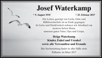 Anzeige von Josef Waterkamp von  Sonntags-Post 