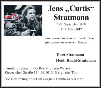Anzeige von Jens Stratmann von  Sonntags-Post 