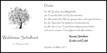 Anzeige von Waldemar Schapert von Kölner Stadt-Anzeiger / Kölnische Rundschau / Express
