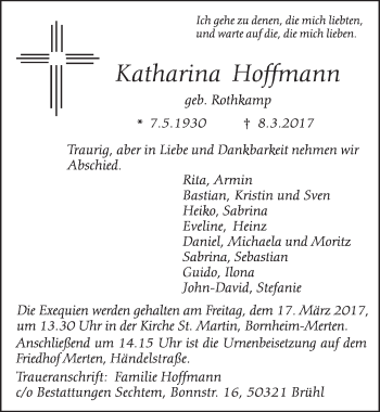 Anzeige von Katharina Hoffmann von  Schlossbote/Werbekurier 