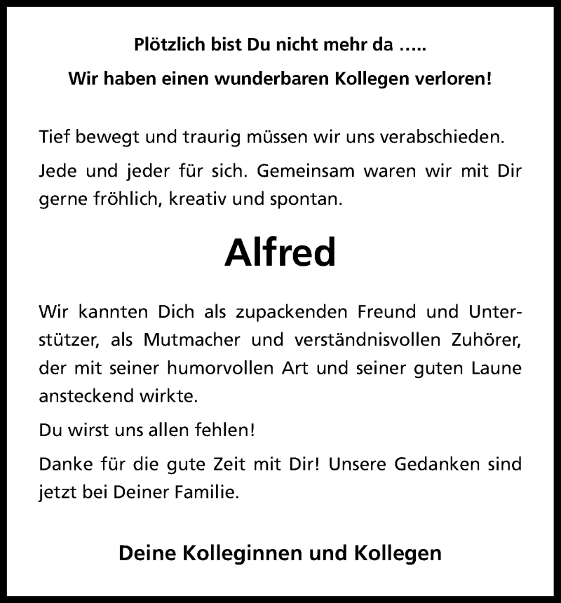  Traueranzeige für Alfred Jessat vom 07.03.2017 aus Kölner Stadt-Anzeiger / Kölnische Rundschau / Express