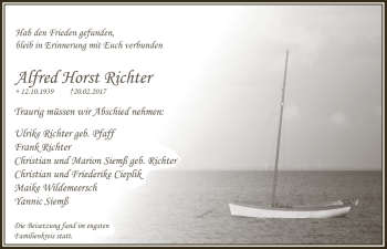 Anzeige von Alfred Horst Richter von  Anzeigen Echo 