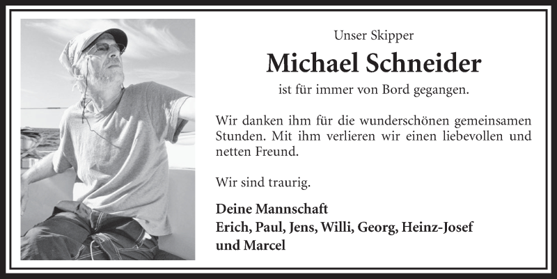  Traueranzeige für Michael Schneider vom 22.03.2017 aus  Schaufenster/Blickpunkt 