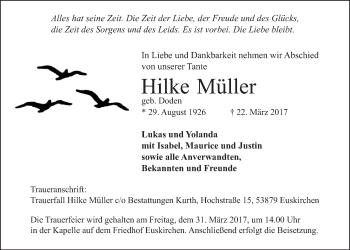 Anzeige von Hilke Müller von  Blickpunkt Euskirchen 