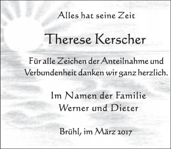 Anzeige von Therese Kerscher von  Schlossbote/Werbekurier 