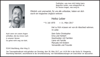 Anzeige von Heiko Leber von  Schaufenster/Blickpunkt 