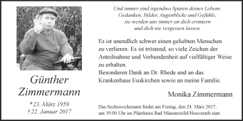 Anzeige von Monika Zimmermann von  Blickpunkt Euskirchen 