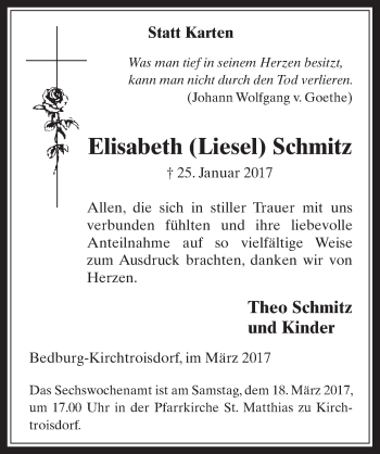 Anzeige von Elisabeth Schmitz von  Werbepost 