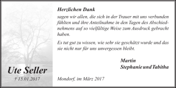 Anzeige von Ute Seller von  Extra Blatt 