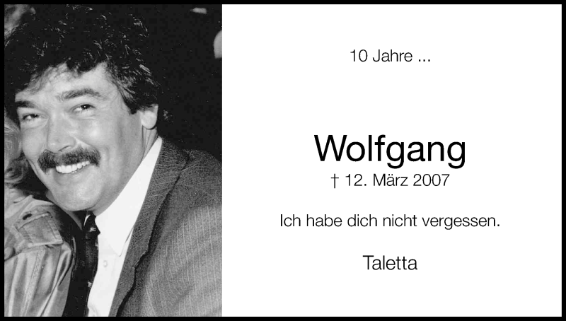  Traueranzeige für Wolfgang  vom 11.03.2017 aus Kölner Stadt-Anzeiger / Kölnische Rundschau / Express