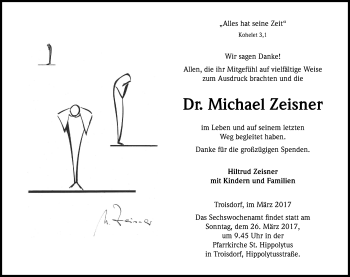 Anzeige von Michael Zeisner von Kölner Stadt-Anzeiger / Kölnische Rundschau / Express
