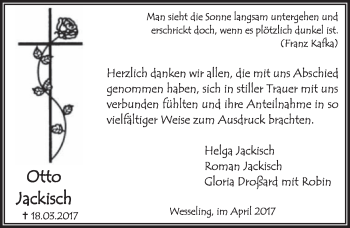 Anzeige von Otto Jackisch von  Schlossbote/Werbekurier 