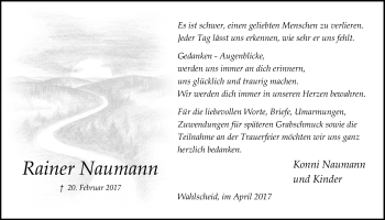 Anzeige von Rainer Naumann von  Anzeigen Echo 