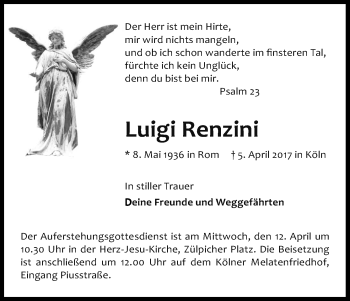 Anzeige von Luigi Renzini von Kölner Stadt-Anzeiger / Kölnische Rundschau / Express