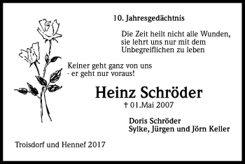 Anzeige von Heinz Schröder von Kölner Stadt-Anzeiger / Kölnische Rundschau / Express