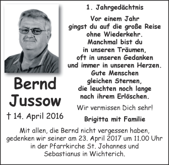 Anzeige von Bernd Jussow von  Blickpunkt Euskirchen 