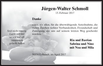 Anzeige von Jürgen-Walter Schmoll von  Werbepost 