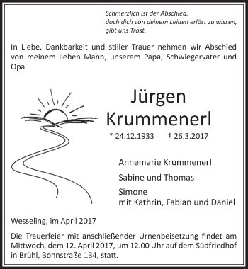 Anzeige von Jürgen Krummenerl von  Schlossbote/Werbekurier 