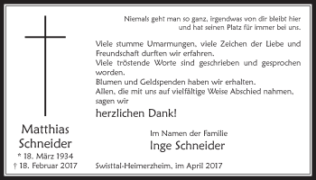 Anzeige von Inge Schneider von  Schaufenster/Blickpunkt 