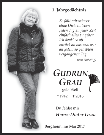 Anzeige von Gudrun Grau von  Werbepost 