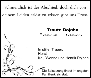 Anzeige von Traute Dojahn von Kölner Stadt-Anzeiger / Kölnische Rundschau / Express