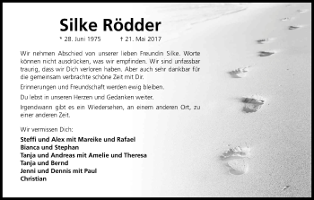 Anzeige von Silke Rödder von Kölner Stadt-Anzeiger / Kölnische Rundschau / Express
