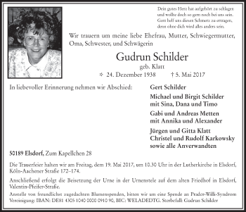 Anzeige von Gudrun Schilder von  Werbepost 